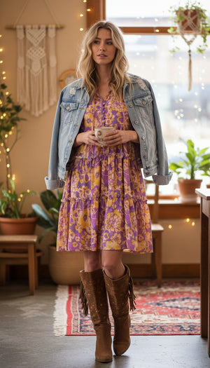 #Penelope Button Front Mini Dress