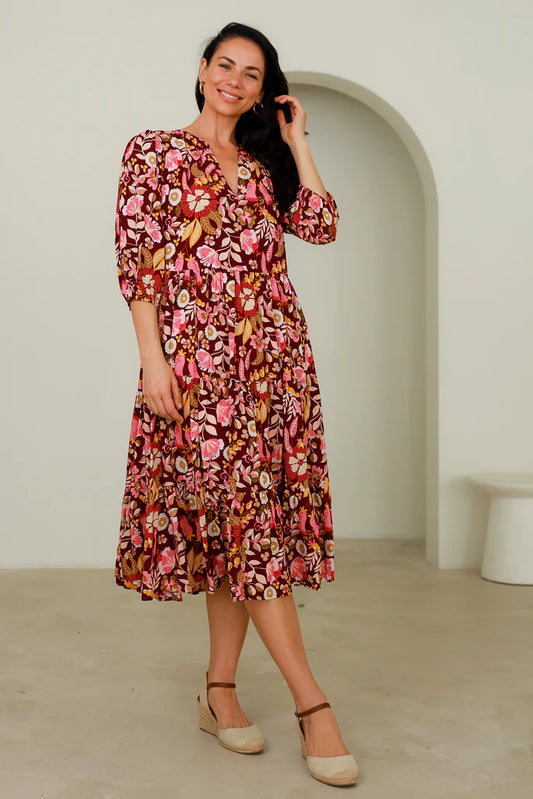 Mirah Midi Dress W/Tie