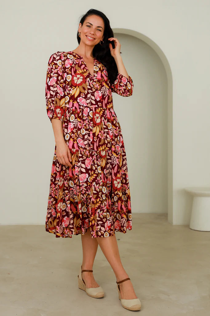 Mirah Midi Dress W/Tie