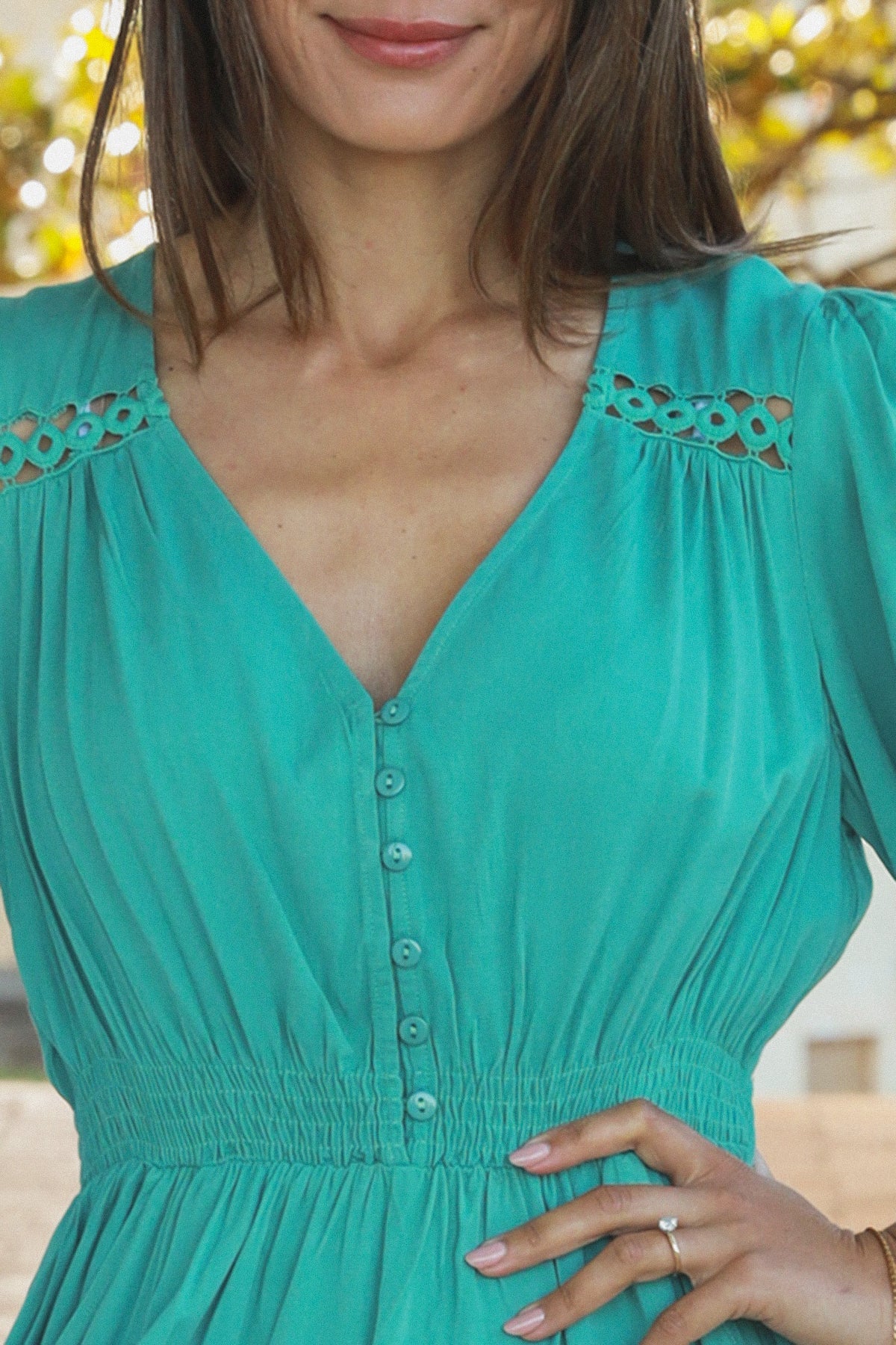 FINCH TEAL MINI DRESS