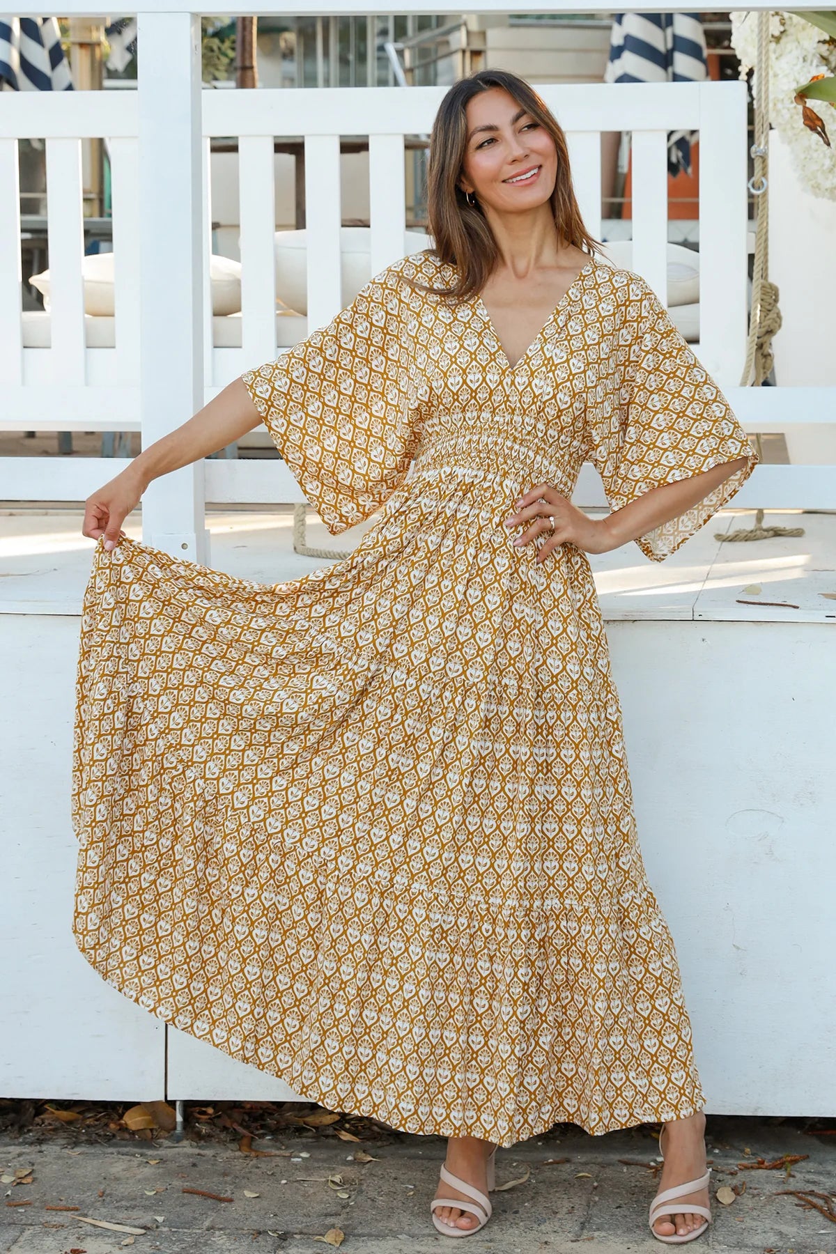 JULIANNA BEIGE MAXI DRESS