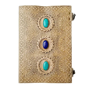 Leather Journal With Stones & Clasp 18cm x 25cm