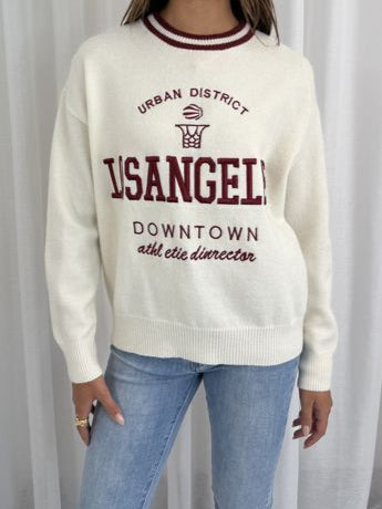 Los Angeles Emb Print Jumper