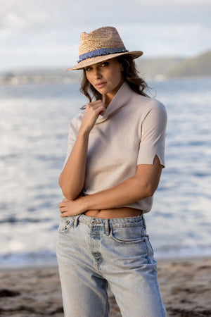 Natural Weaved Hat With Gems