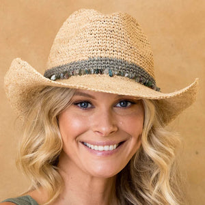 Straw Crystal Beach Hat