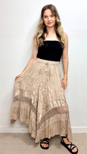 Davina Silk Crochet Skirt