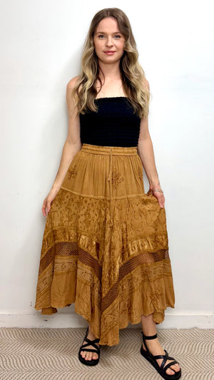 Davina Silk Crochet Skirt