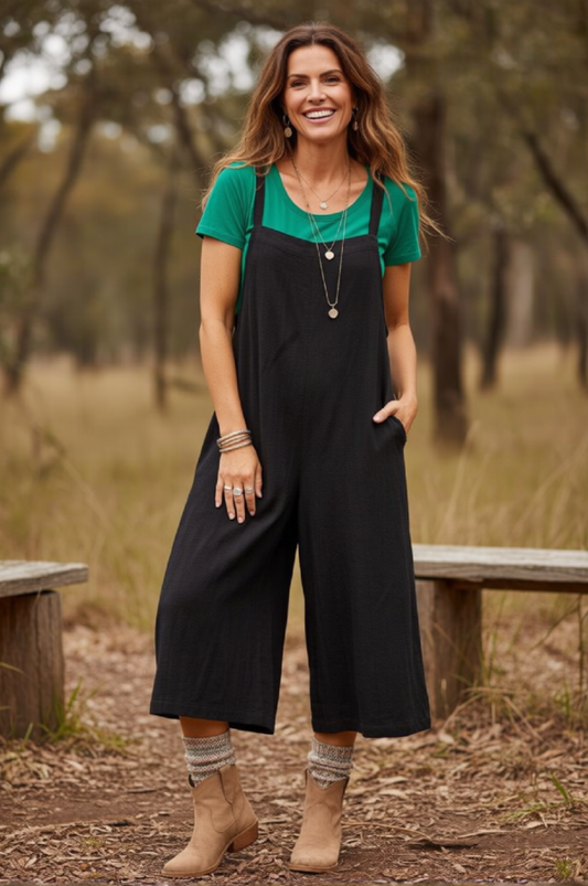 #Jumpsuit Wide Leg Linen
