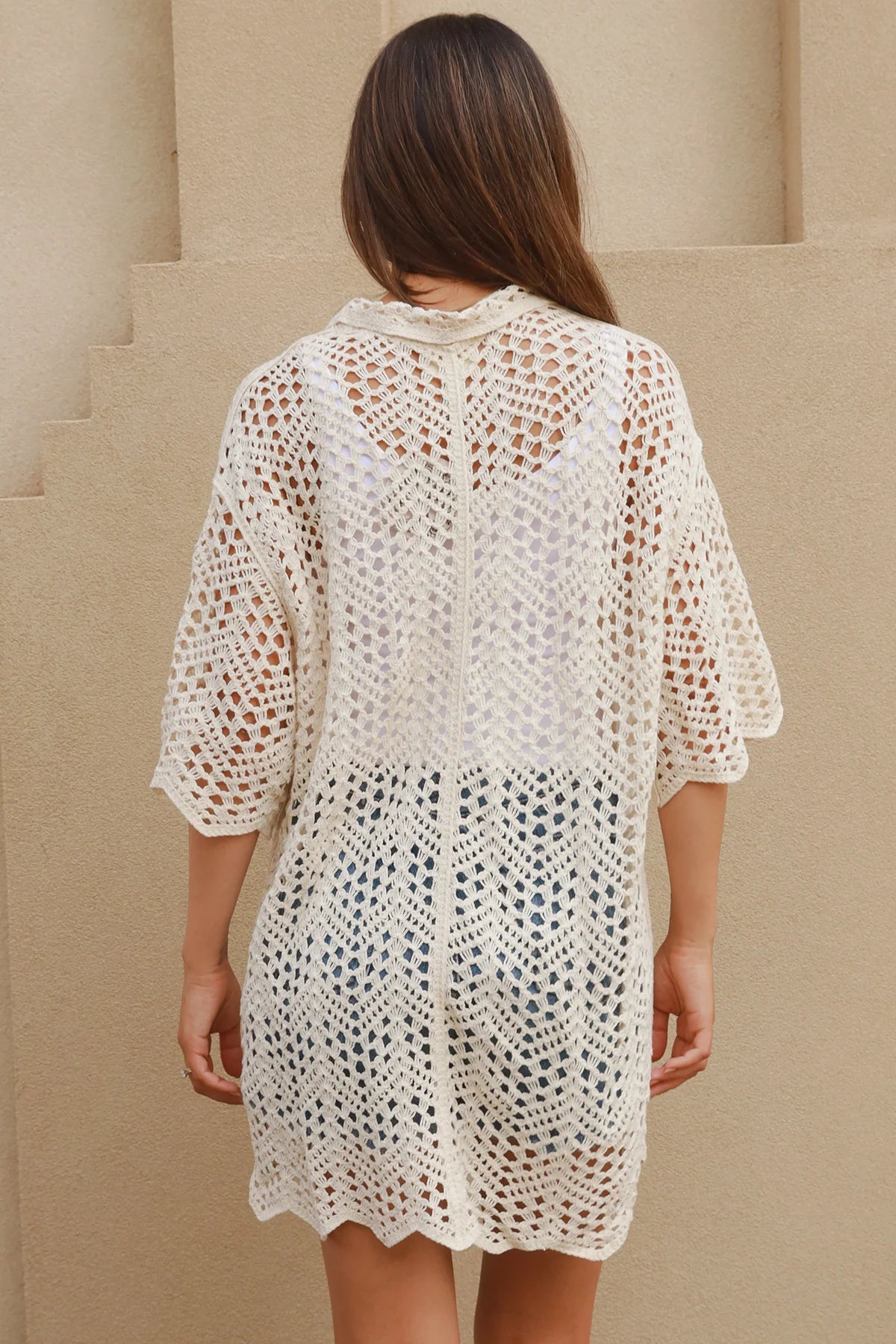 CROCHET JACKET WITH COLLAR