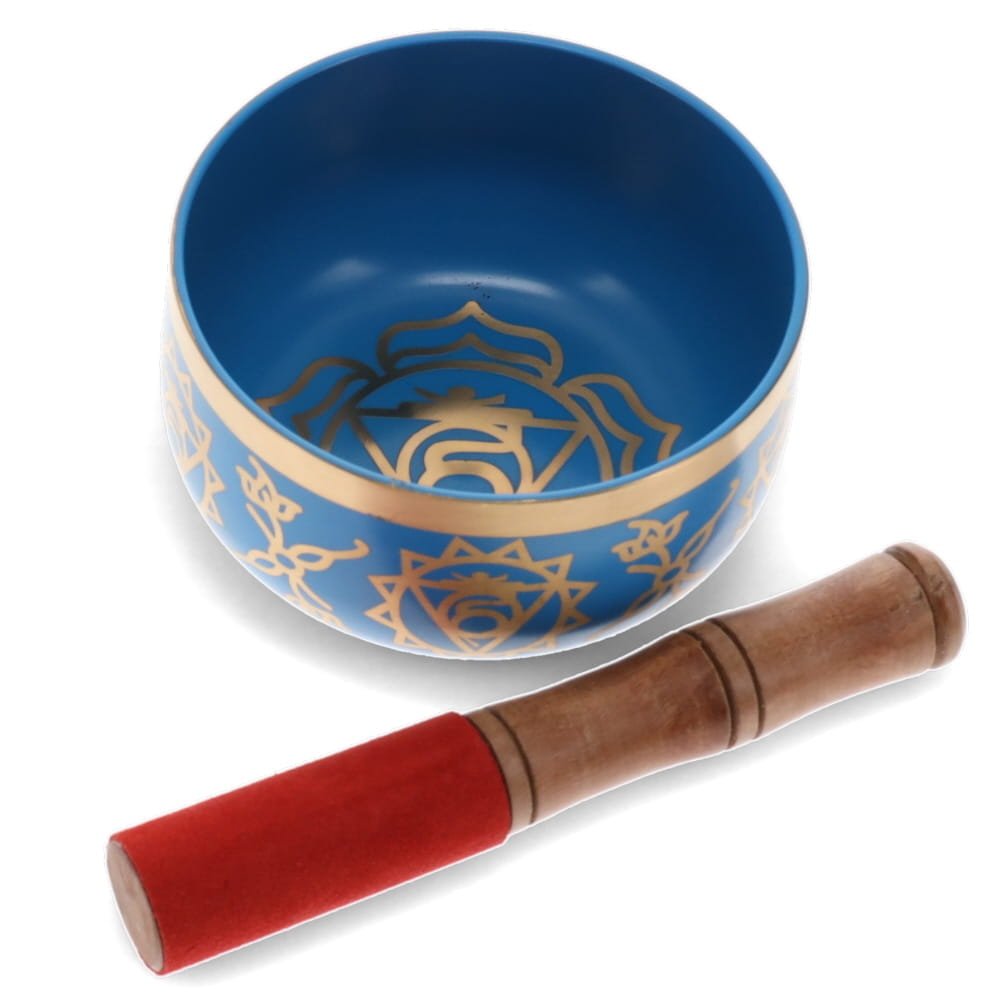 Blue Throat Chakra Brass Singing Bowl 12.5cm