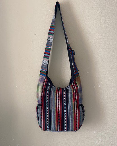Mushroom Embroidery Hemp Jogi Bag