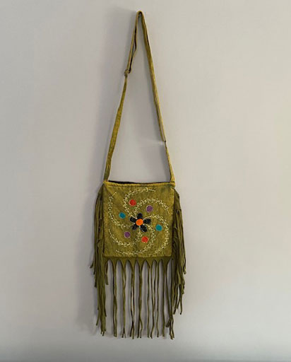 Floral Handwork Cotton Fringe Bag