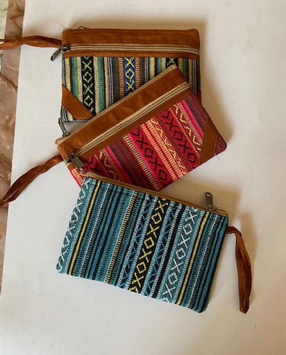 Suede Cotton Hand Purse