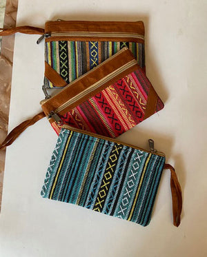Suede Cotton Hand Purse