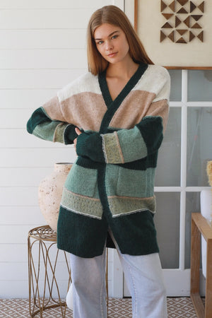 #Roxanne Banded Midi Cardigan