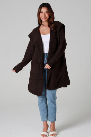 #Front Pocket Mid-length Cardigan
