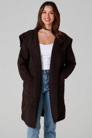 #Front Pocket Mid-length Cardigan