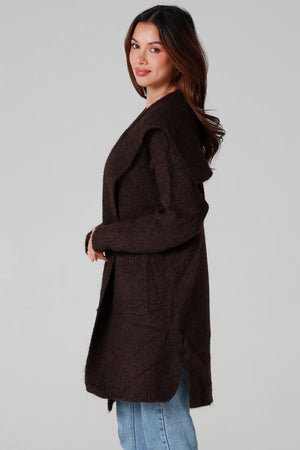 #Front Pocket Mid-length Cardigan