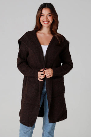 #Front Pocket Mid-length Cardigan