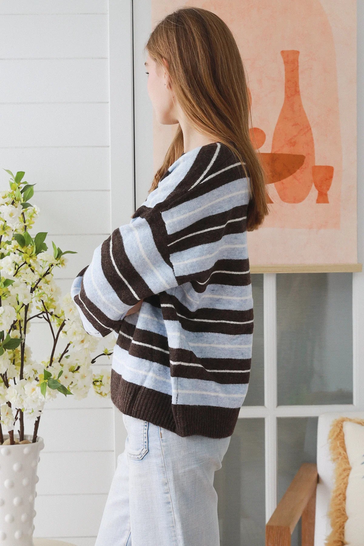 Gia Striped Round Neck Knit Jumper