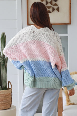 #Millie Striped Knit Cardigan