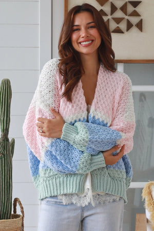 #Millie Striped Knit Cardigan