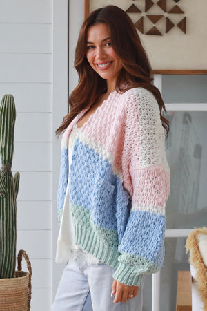 #Millie Striped Knit Cardigan