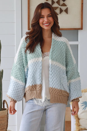 #Millie Striped Knit Cardigan