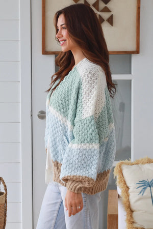 #Millie Striped Knit Cardigan