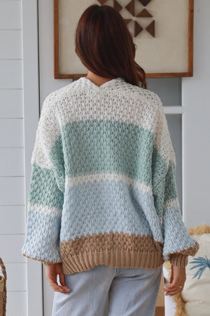 #Millie Striped Knit Cardigan