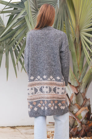 Abbie Abstract Printed Knit Cardigan