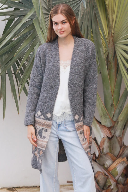 Abbie Abstract Printed Knit Cardigan