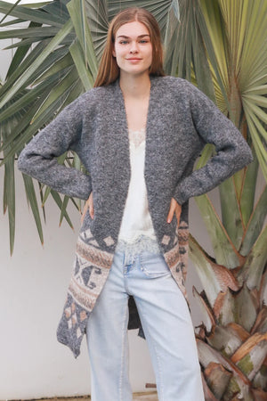 Abbie Abstract Printed Knit Cardigan