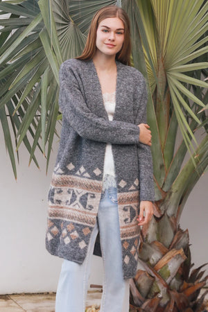 Abbie Abstract Printed Knit Cardigan