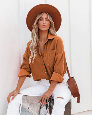 #Button-up Corduroy Shacket