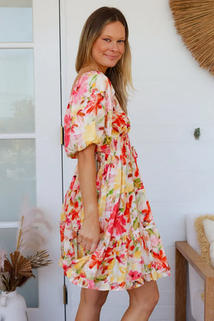 Nellie O/S Puff Sleeve Mini Dress