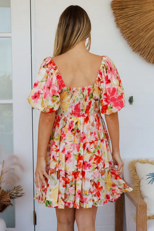 Nellie O/S Puff Sleeve Mini Dress