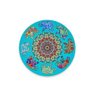 Ceramic Mandala Elephant Trivet