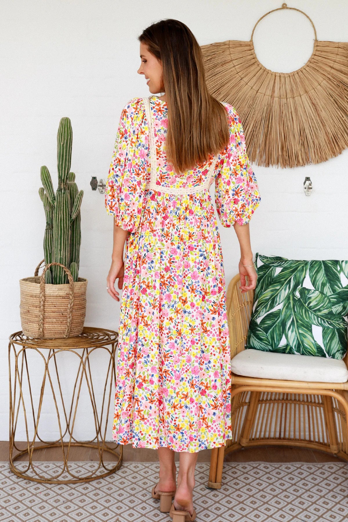 LILLIAN MIDI DRESS WITH LACE