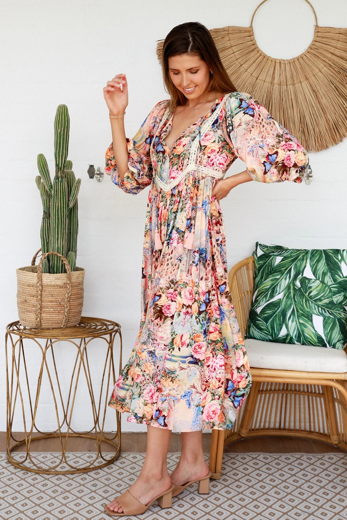 HANNAH MIDI DRESS WITH LACE