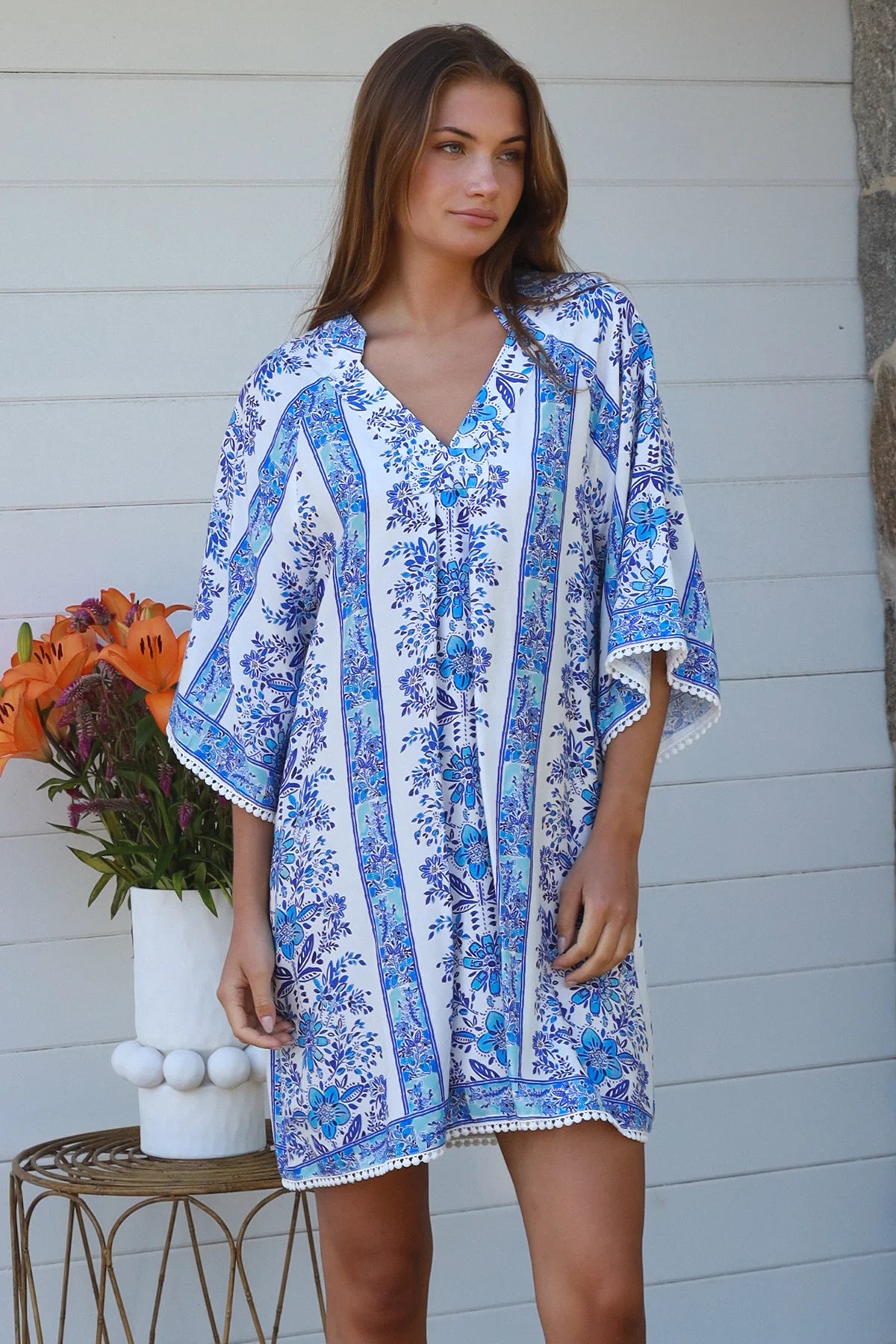 Neriah Grandpa Collar Mini Dress