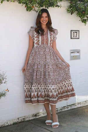 Tori Boho Midi Dress