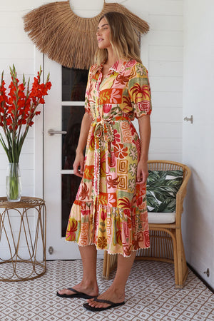 Natalie Ric Rac Shirt Midi Dress