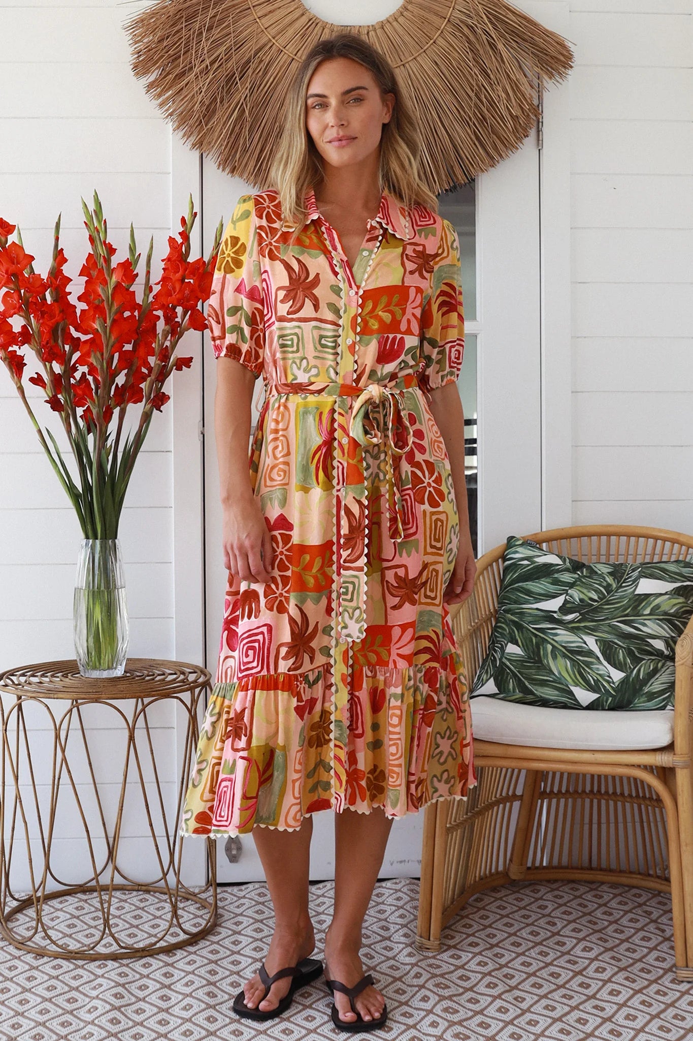 Natalie Ric Rac Shirt Midi Dress