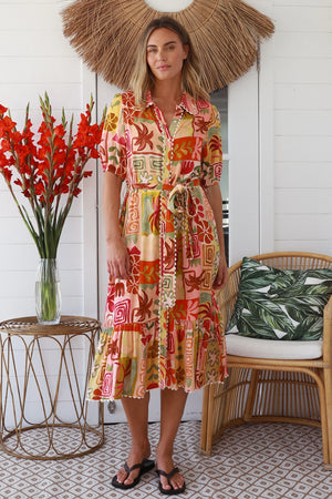 Natalie Ric Rac Shirt Midi Dress