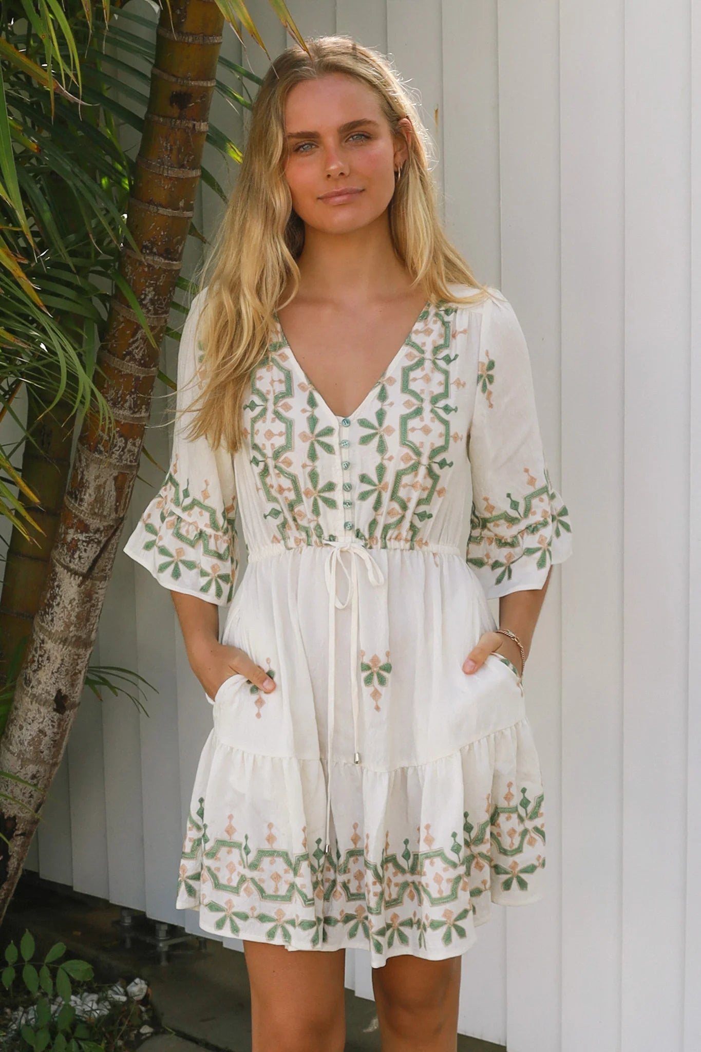 Brooklyn Embroidered Boho Mini Dress