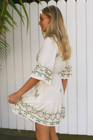 Brooklyn Embroidered Boho Mini Dress