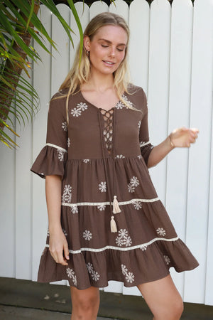 #Brooklyn Snowflake Embroidered Mini Dress