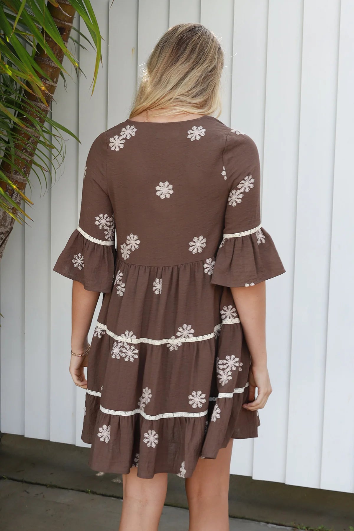 #Brooklyn Snowflake Embroidered Mini Dress