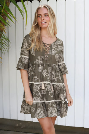 #Brooklyn Floral Embroidered Mini Dress